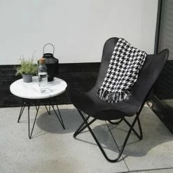 Lesli Living Chaise papillon Buffalo 75x75x87 cm Noir -Fauteuils Soldes image 4 441276