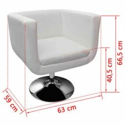 VidaXL Chaises de bar 2 pcs Blanc Similicuir -Fauteuils Soldes image 5 160439