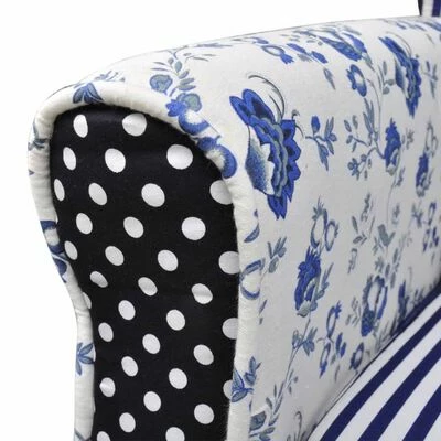 VidaXL Fauteuil avec design de patchwork Tissu 7 VidaXL Fauteuil avec design de patchwork Tissu – Image 5