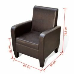 VidaXL Fauteuil Marron Similicuir 11 VidaXL Fauteuil Marron Similicuir -Fauteuils Soldes image 5 241108