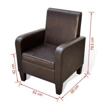 VidaXL Fauteuil Marron Similicuir 7 VidaXL Fauteuil Marron Similicuir – Image 5