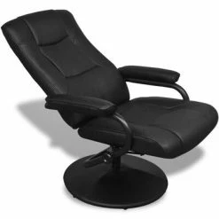 VidaXL Fauteuil TV avec repose-pied Noir Similicuir -Fauteuils Soldes image 5 241535