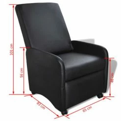 VidaXL Fauteuil pliable Noir Similicuir 11 VidaXL Fauteuil pliable Noir Similicuir -Fauteuils Soldes image 5 241681