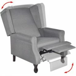 VidaXL Fauteuil Gris Tissu -Fauteuils Soldes image 5 242206