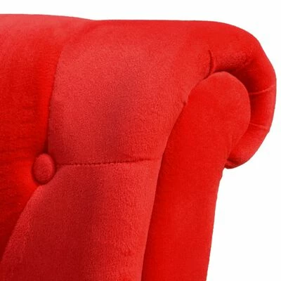 VidaXL Chaise de canapé avec dossier haut Rouge Tissu 7 VidaXL Chaise de canapé avec dossier haut Rouge Tissu – Image 5