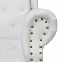 VidaXL Chaise à dossier haut Blanc Similicuir -Fauteuils Soldes image 5 243591