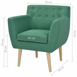 VidaXL Fauteuil Vert Tissu -Fauteuils Soldes image 5 244068
