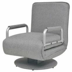 VidaXL Fauteuil pivotant et canapé-lit Gris clair Tissu 12 VidaXL Fauteuil pivotant et canapé-lit Gris clair Tissu -Fauteuils Soldes image 5 244666