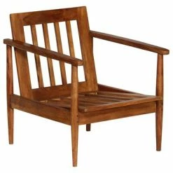 VidaXL Fauteuil Marron Cuir véritable avec bois d'acacia 11 VidaXL Fauteuil Marron Cuir véritable avec bois d'acacia -Fauteuils Soldes image 5 246480