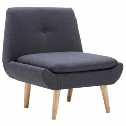 VidaXL Fauteuil sans accoudoirs avec repose-pied Gris foncé Tissu -Fauteuils Soldes image 5 246979