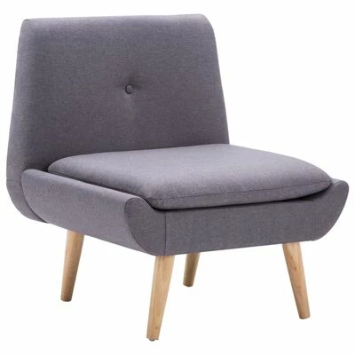 VidaXL Fauteuil sans accoudoirs avec repose-pied Gris Tissu 7 VidaXL Fauteuil sans accoudoirs avec repose-pied Gris Tissu – Image 5