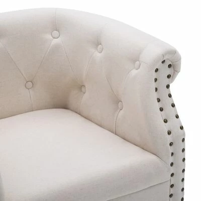 VidaXL Fauteuil Lin clair Tissu 7 VidaXL Fauteuil Lin clair Tissu – Image 5