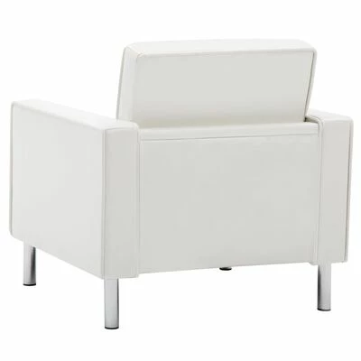 VidaXL Fauteuil Blanc Similicuir 7 VidaXL Fauteuil Blanc Similicuir – Image 5