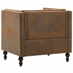 VidaXL Fauteuil Marron Aspect de daim Tissu -Fauteuils Soldes image 5 247155