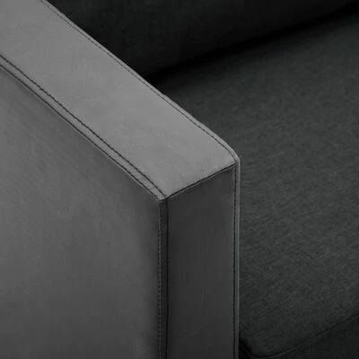 VidaXL Fauteuil Noir et gris foncé Similicuir 7 VidaXL Fauteuil Noir et gris foncé Similicuir – Image 5