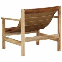 VidaXL Fauteuil de relaxation Marron Cuir véritable 12 VidaXL Fauteuil de relaxation Marron Cuir véritable -Fauteuils Soldes image 5 247793