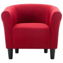 VidaXL Fauteuil et tabouret Rouge bordeaux Tissu -Fauteuils Soldes image 5 248032