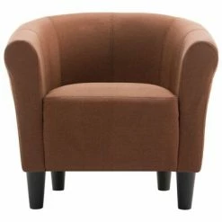 VidaXL Fauteuil et tabouret Marron Tissu -Fauteuils Soldes image 5 248033