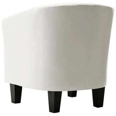 VidaXL Fauteuil Blanc Similicuir 7 VidaXL Fauteuil Blanc Similicuir – Image 5