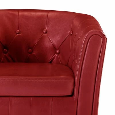 VidaXL Fauteuil Rouge Similicuir 7 VidaXL Fauteuil Rouge Similicuir – Image 5