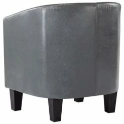 VidaXL Fauteuil avec repose-pied Gris Similicuir 12 VidaXL Fauteuil avec repose-pied Gris Similicuir -Fauteuils Soldes image 5 248058