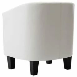 VidaXL Fauteuil avec repose-pied Blanc Similicuir -Fauteuils Soldes image 5 248060