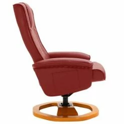 VidaXL Fauteuil TV pivotant avec repose-pied Rouge bordeaux Similicuir -Fauteuils Soldes image 5 248443