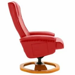 VidaXL Fauteuil TV pivotant avec repose-pied Rouge Similicuir -Fauteuils Soldes image 5 248444