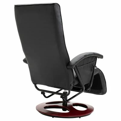 VidaXL Fauteuil TV pivotant Noir Similicuir 7 VidaXL Fauteuil TV pivotant Noir Similicuir – Image 5