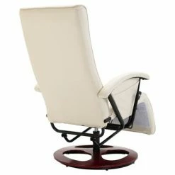 VidaXL Fauteuil TV pivotant Crème Similicuir -Fauteuils Soldes image 5 248452