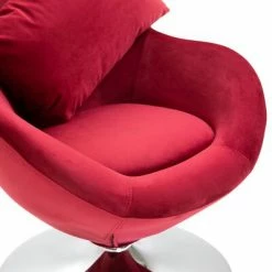 VidaXL Fauteuil pivotant en forme d’œuf avec coussin Rouge Velours 12 VidaXL Fauteuil pivotant en forme d’œuf avec coussin Rouge Velours -Fauteuils Soldes image 5 248466