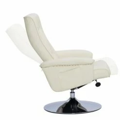 VidaXL Fauteuil inclinable avec repose-pied Crème Similicuir -Fauteuils Soldes image 5 248490