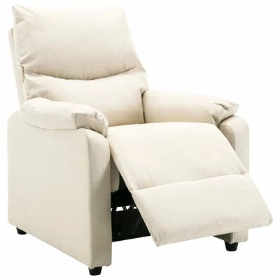 VidaXL Fauteuil TV Crème Tissu 7 VidaXL Fauteuil TV Crème Tissu – Image 5