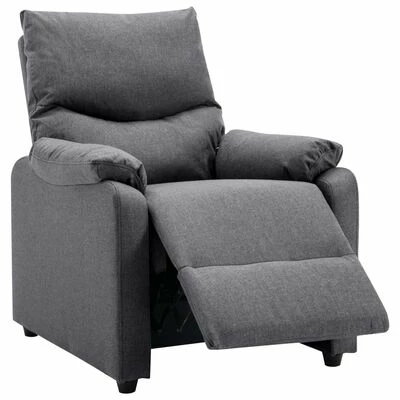 VidaXL Fauteuil TV Gris foncé Tissu 7 VidaXL Fauteuil TV Gris foncé Tissu – Image 5