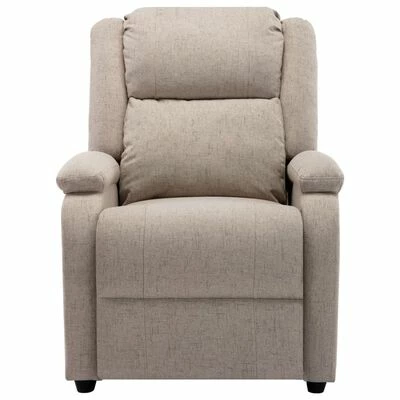 VidaXL Fauteuil inclinable TV Crème Tissu 7 VidaXL Fauteuil inclinable TV Crème Tissu – Image 5