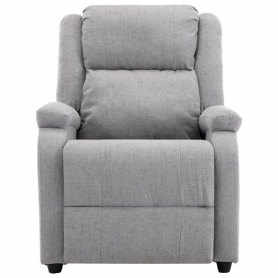 VidaXL Fauteuil inclinable TV Gris clair Tissu 7 VidaXL Fauteuil inclinable TV Gris clair Tissu – Image 5