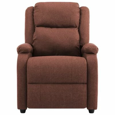 VidaXL Fauteuil inclinable TV Marron Tissu 7 VidaXL Fauteuil inclinable TV Marron Tissu – Image 5