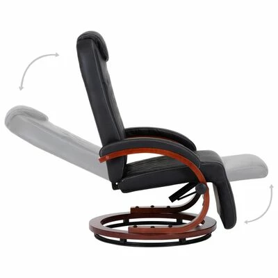 VidaXL Fauteuil inclinable TV Noir Similicuir 7 VidaXL Fauteuil inclinable TV Noir Similicuir – Image 5