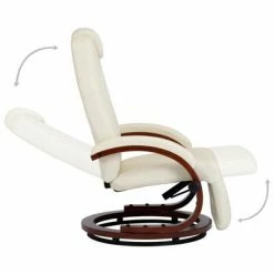 VidaXL Fauteuil inclinable TV Blanc cassé Similicuir -Fauteuils Soldes image 5 248716