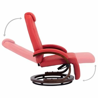 VidaXL Fauteuil inclinable TV Rouge Similicuir 7 VidaXL Fauteuil inclinable TV Rouge Similicuir – Image 5