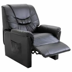 VidaXL Chaise inclinable Noir Similicuir -Fauteuils Soldes image 5 248976