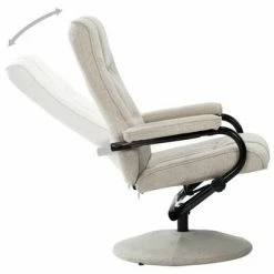VidaXL Fauteuil inclinable avec repose-pied Crème Tissu -Fauteuils Soldes image 5 249310