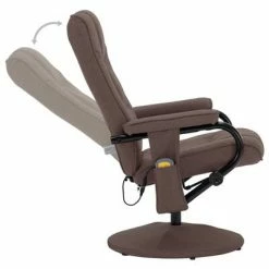 VidaXL Fauteuil de massage avec repose-pied Marron Tissu -Fauteuils Soldes image 5 249317