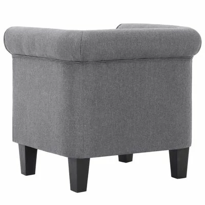 VidaXL Fauteuil avec coussin Gris clair Tissu 7 VidaXL Fauteuil avec coussin Gris clair Tissu – Image 5