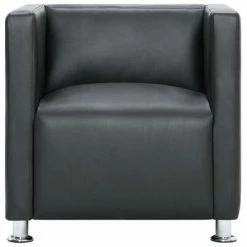VidaXL Fauteuil cube Gris Similicuir -Fauteuils Soldes image 5 282139
