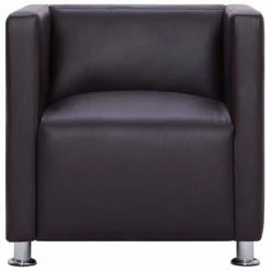 VidaXL Fauteuil cube Marron Similicuir 12 VidaXL Fauteuil cube Marron Similicuir -Fauteuils Soldes image 5 282140