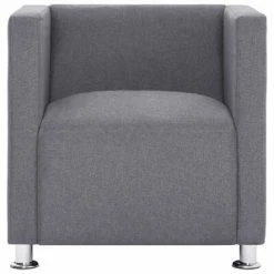 VidaXL Fauteuil cube Gris clair Tissu -Fauteuils Soldes image 5 282143