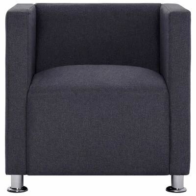 VidaXL Fauteuil cube Gris foncé Tissu 7 VidaXL Fauteuil cube Gris foncé Tissu – Image 5