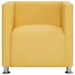 VidaXL Fauteuil cube Jaune Tissu -Fauteuils Soldes image 5 282150