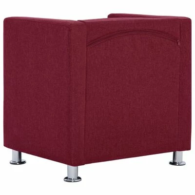 VidaXL Fauteuil cube Rouge bordeaux Tissu 7 VidaXL Fauteuil cube Rouge bordeaux Tissu – Image 5
